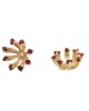 Ruby Round Earring Jackets in Yellow Gold